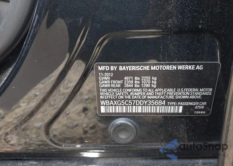 2013 BMW 528I from USA, damaged, VIN WBAXG5C57DDY35684